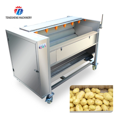 Potato Carrot Brush Cleaning And Peeling Machine 1200-1500KG/H